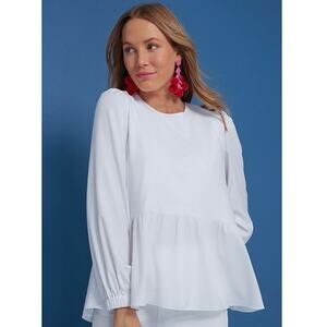 Tuckernuck Pomander Place White Carlota Peplum Blouse